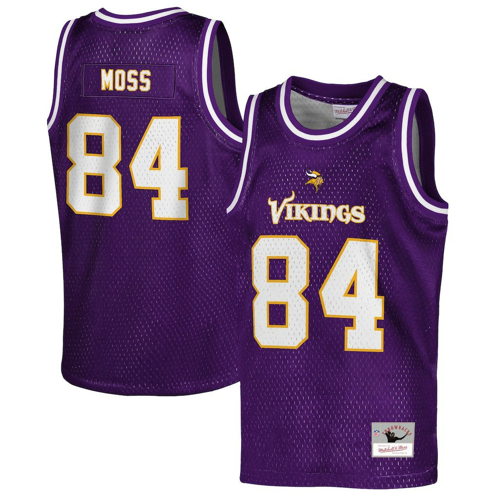 Randy Moss Minnesota Vikings Youth Retired Player NFL Basketball Fashion Jersey - Purple Jerseys