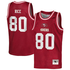 Jerry Rice San Francisco 49ers Youth Retired Player NFL Basketball Fashion Jersey - Scarlet Jerseys