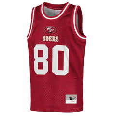 Jerry Rice San Francisco 49ers Youth Retired Player NFL Basketball Fashion Jersey - Scarlet Jerseys