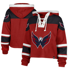 Washington Capitals '47 Women's Cropped Lacer Hoodie - Red | US 202773287