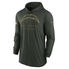 Los Angeles Chargers 2025 Salute to Service Sideline Dri-FIT Lightweight Hooded Pullover - Forest Green Pullover