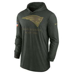 New England Patriots 2025 Salute to Service Sideline Dri-FIT Lightweight Hooded Pullover - Forest Green Pullover