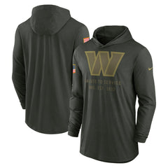 Washington Commanders 2025 Salute to Service Sideline Dri-FIT Lightweight Hooded Pullover - Forest Green Pullover