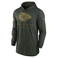 Kansas City Chiefs 2025 Salute to Service Sideline Dri-FIT Lightweight Hooded Pullover - Forest Green Pullover