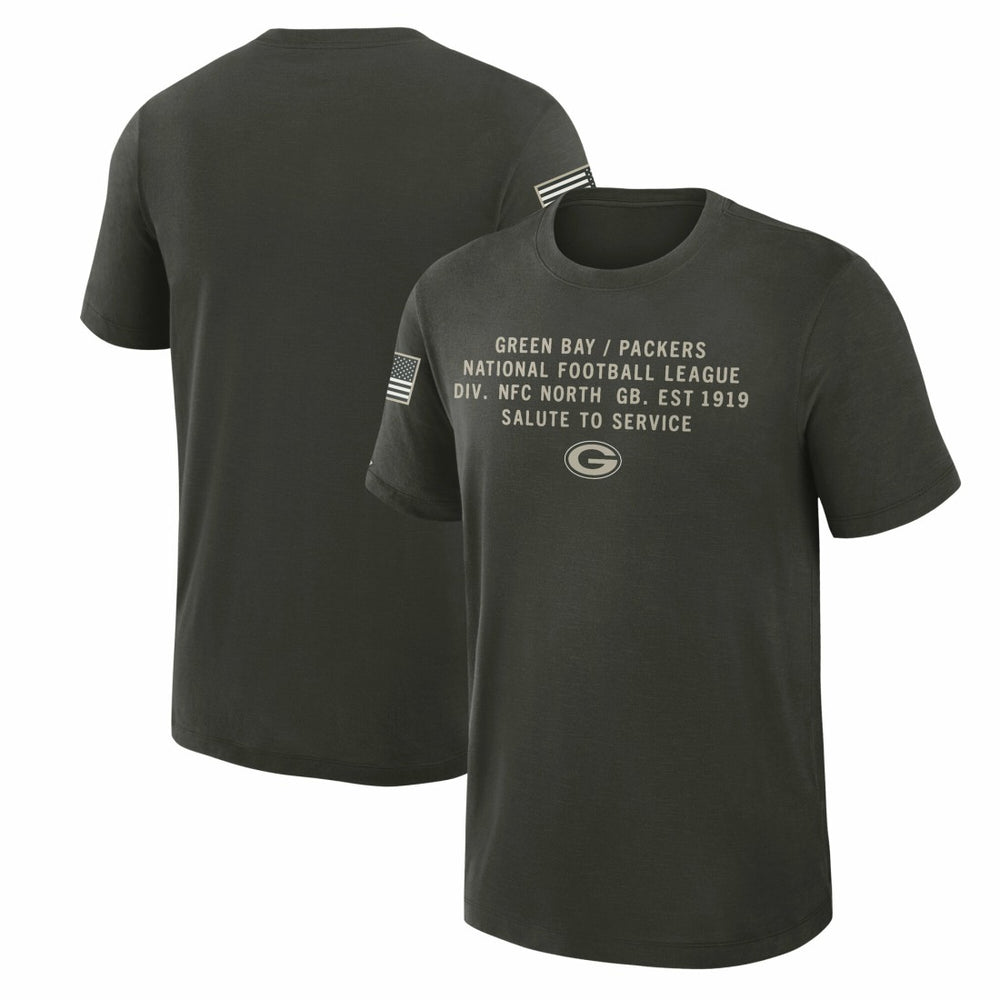 Green Bay Packers 2025 Salute to Service Sideline Slub Dri-FIT T-Shirt - Forest Green T-shirts
