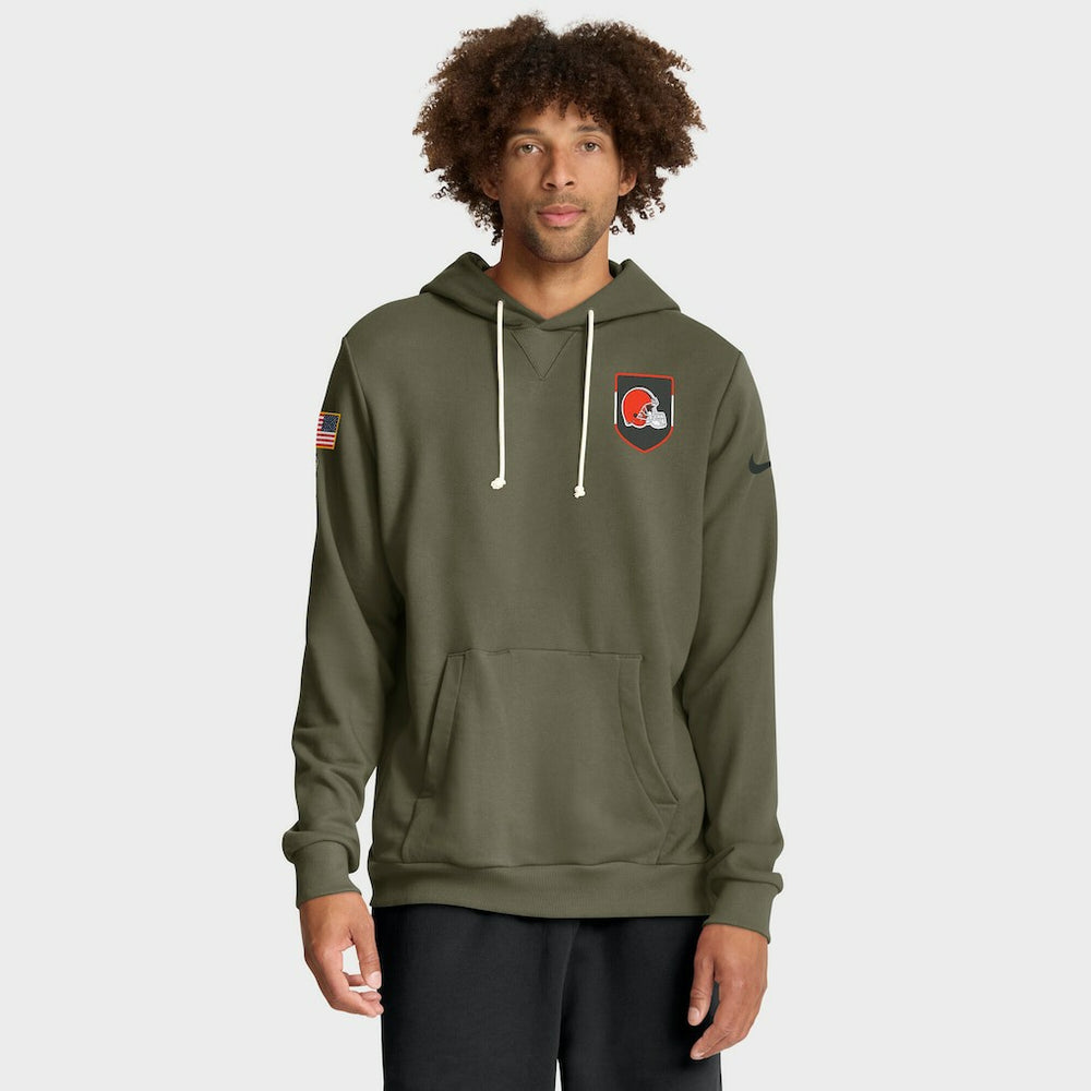 Cleveland Browns 2025 Salute to Service Sideline Standard Issue Dri-FIT Hoodie - Olive Hoodies