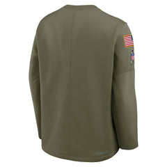 Cleveland Browns 2025 Salute to Service Sideline Coaches Therma-FIT Long Sleeve Shirt - Olive