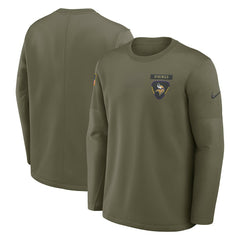 Minnesota Vikings 2025 Salute to Service Sideline Coaches Therma-FIT Long Sleeve Shirt - Olive