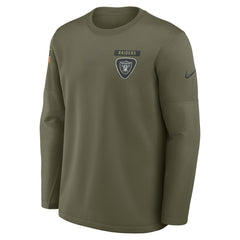 Las Vegas Raiders 2025 Salute to Service Sideline Coaches Therma-FIT Long Sleeve Shirt - Olive