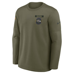 Baltimore Ravens 2025 Salute to Service Sideline Coaches Therma-FIT Long Sleeve Shirt - Olive