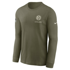 Pittsburgh Steelers 2025 Salute to Service Sideline Long Sleeve T-Shirt - Olive T-shirts