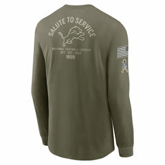 Detroit Lions 2025 Salute to Service Sideline Long Sleeve T-Shirt - Olive T-shirts