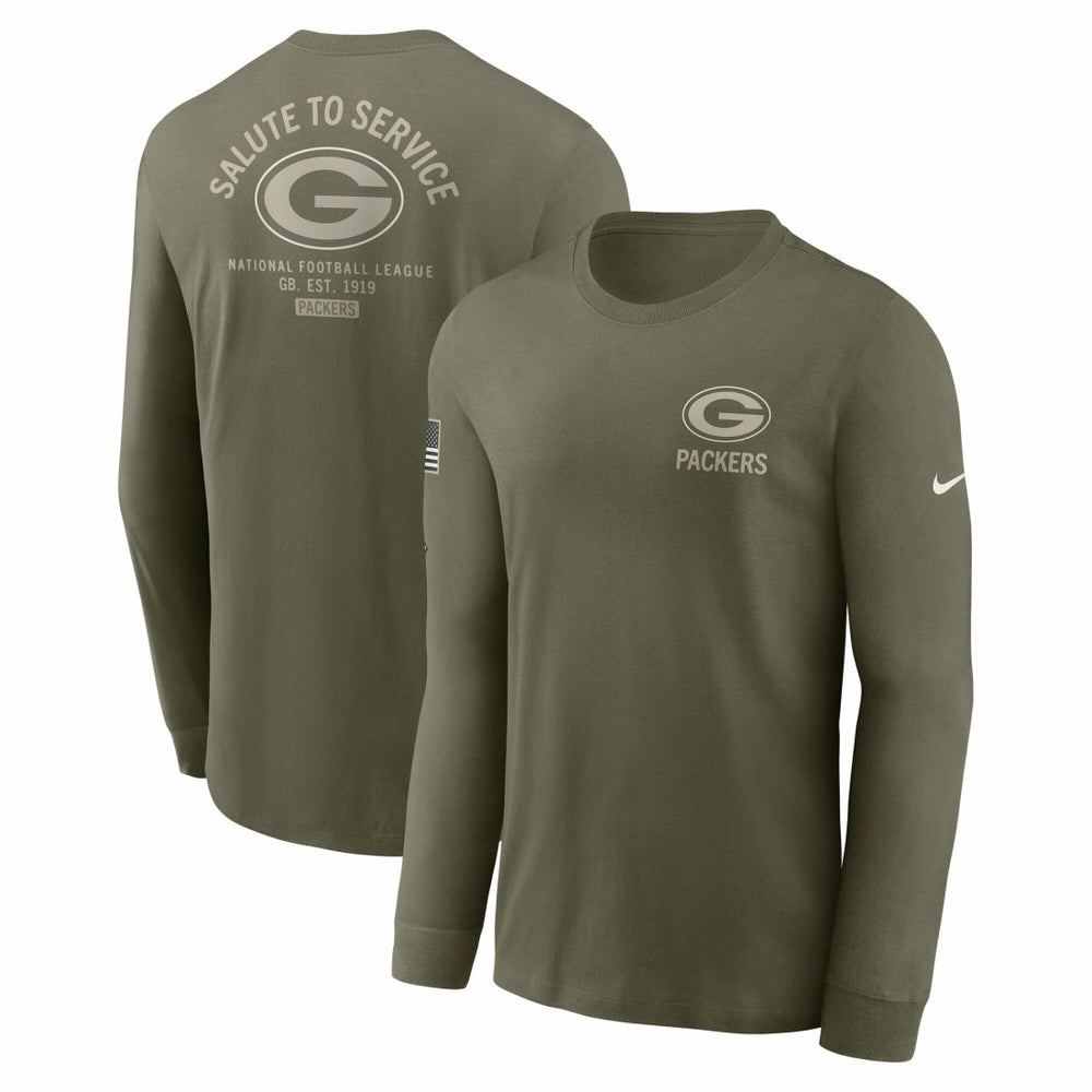 Green Bay Packers 2025 Salute to Service Sideline Long Sleeve T-Shirt - Olive T-shirts