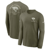 Jacksonville Jaguars 2025 Salute to Service Sideline Long Sleeve T-Shirt - Olive T-shirts