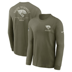 Jacksonville Jaguars 2025 Salute to Service Sideline Long Sleeve T-Shirt - Olive T-shirts