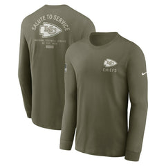 Kansas City Chiefs 2025 Salute to Service Sideline Long Sleeve T-Shirt - Olive T-shirts