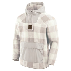 Detroit Lions Elements Plaid Polar Fleece Quarter-Zip Hoodie - Gray Hoodies