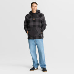 Cincinnati Bengals Elements Plaid Polar Fleece Quarter-Zip Hoodie - Black Hoodies