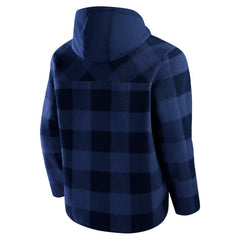 Denver Broncos Elements Plaid Polar Fleece Quarter-Zip Hoodie - Navy Hoodies