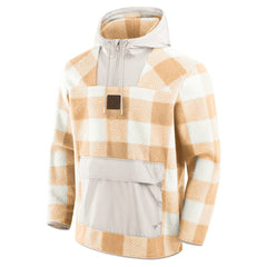 Pittsburgh Steelers Elements Plaid Polar Fleece Quarter-Zip Hoodie - Tan Hoodies
