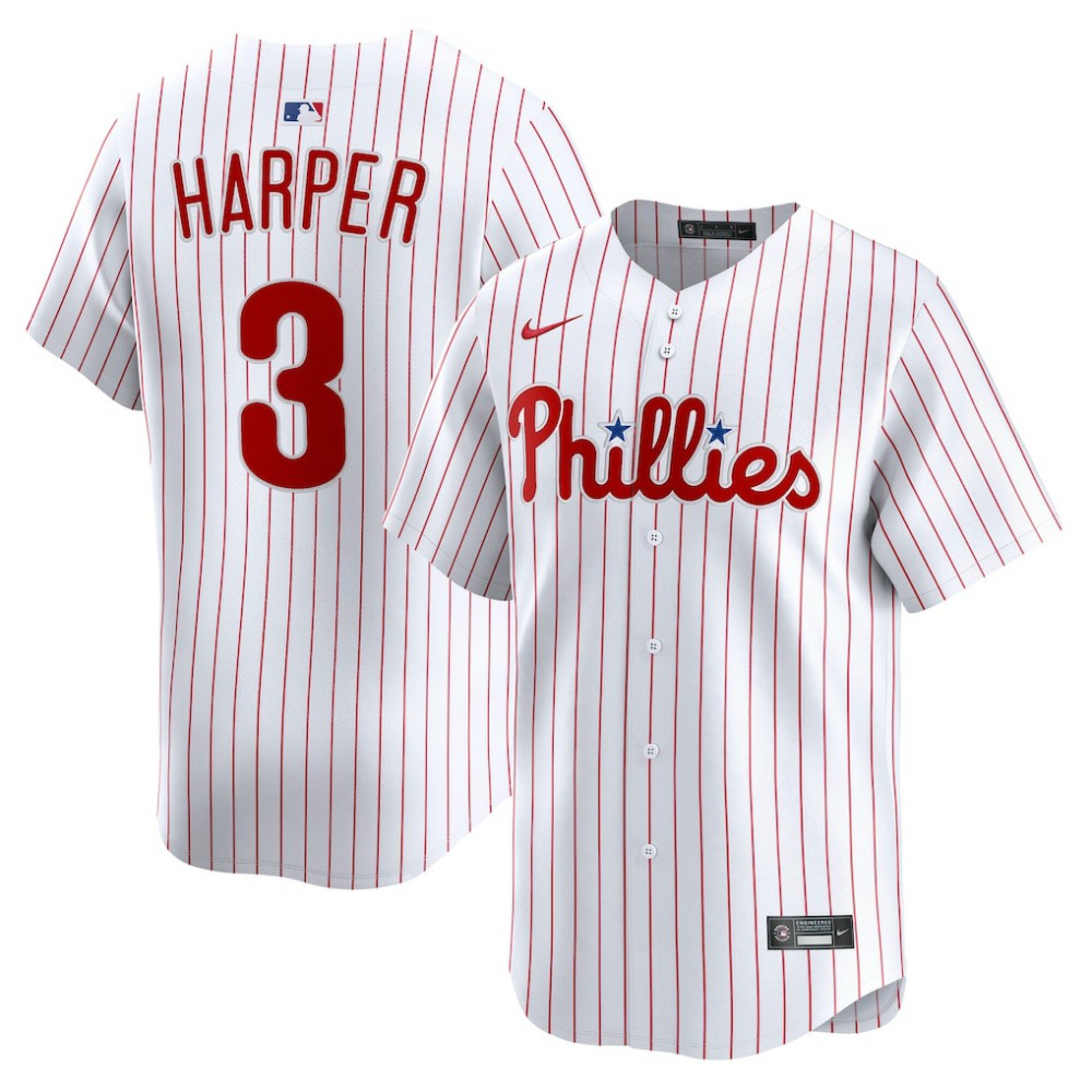 Bryce Harper Philadelphia Phillies Nike Home Limited Player Jersey - White Jerseys