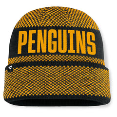 Pittsburgh Penguins Fanatics Fundamentals Shelter Cuffed Knit Hat - Black/Gold | US 202777528