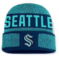 Seattle Kraken Fanatics Fundamentals Shelter Cuffed Knit Hat - Deep Sea Blue/Light Blue | US 202777530