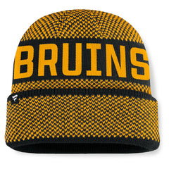 Boston Bruins Fanatics Fundamentals Shelter Cuffed Knit Hat - Black/Gold | US 202777549