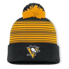Pittsburgh Penguins Fanatics Fundamental Spirit Cuffed Pom Knit Hat - Black | US 202777559
