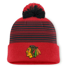 Chicago Blackhawks Fanatics Fundamental Spirit Cuffed Pom Knit Hat - Red | US 202777568