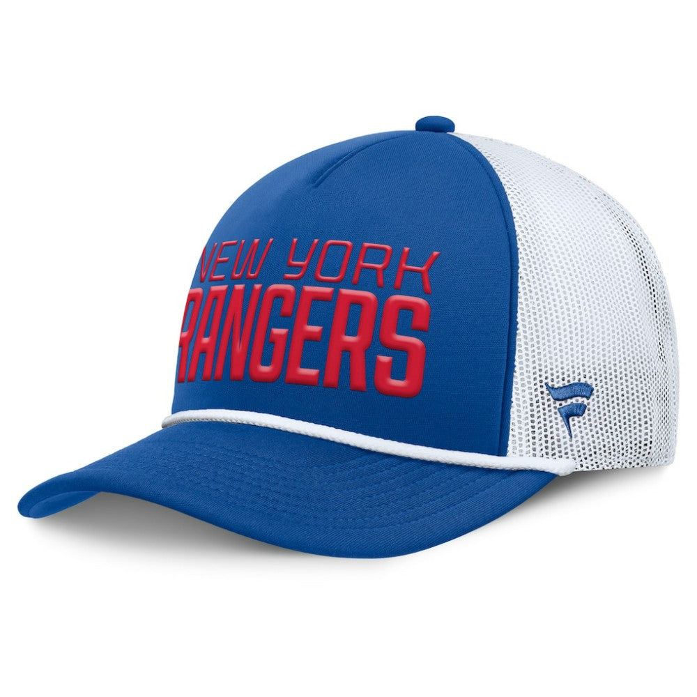 New York Rangers Fanatics Heritage Dutch A-Frame Trucker Adjustable Hat - Blue/White | US 202777748