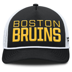 Boston Bruins Fanatics Heritage Dutch A-Frame Trucker Adjustable Hat - Black/White | US 202777755