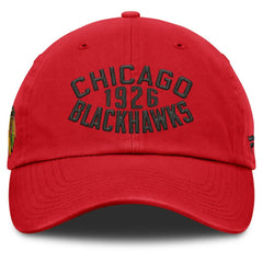 Chicago Blackhawks Fanatics Fundamentals Archer Adjustable Hat - Red | US 202777773