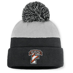 Philadelphia Flyers Fanatics Authentic Pro Home Ice Cuffed Knit Hat with Pom - Black/Gray | US 202777821