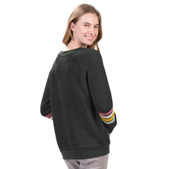New York Yankees G-III 4Her by Carl Banks Women's Allana Stripe Pullover Sweatshirt - Charcoal Pullover