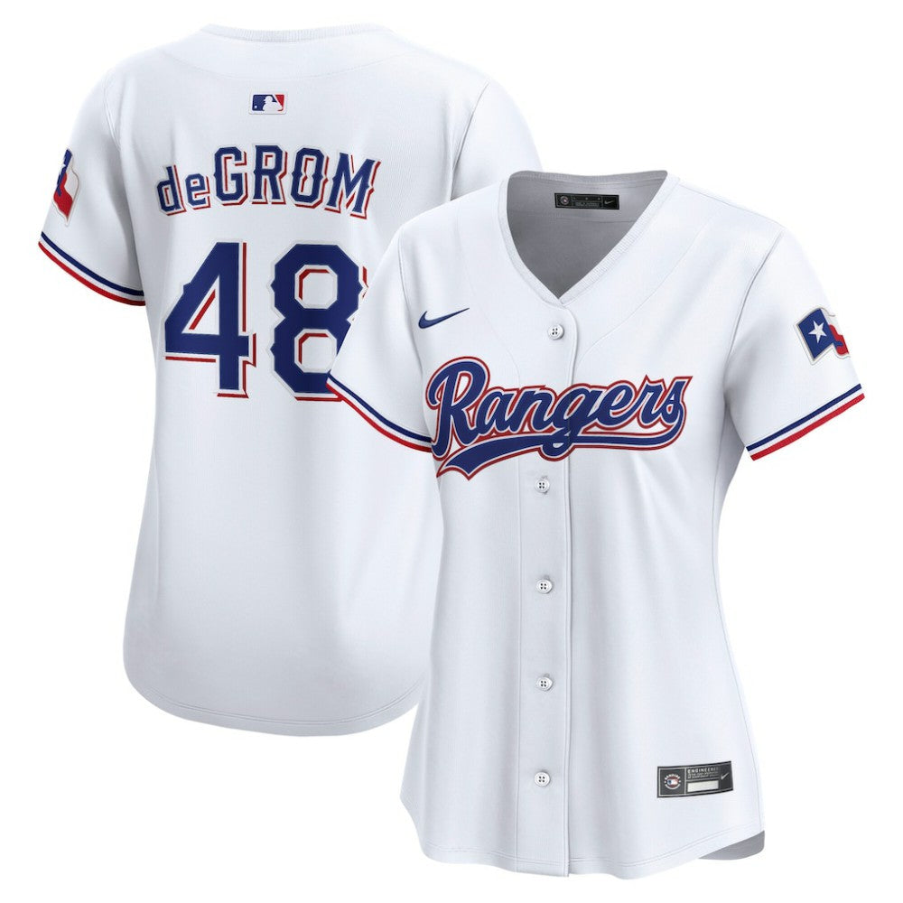Jacob deGrom Texas Rangers Nike Women's Home Limited Player Jersey - White Jerseys