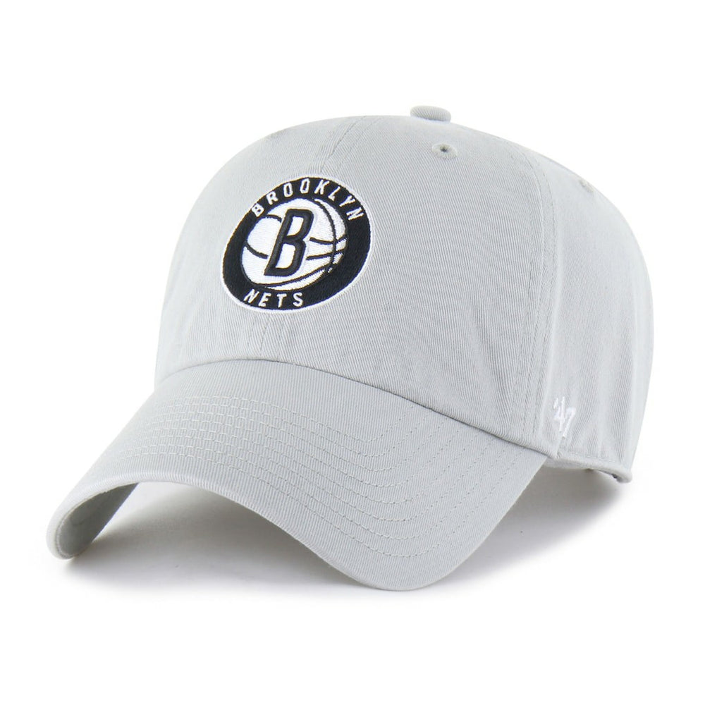 Brooklyn Nets '47 Core Logo Clean Up Adjustable Hat Gray - 47 brand