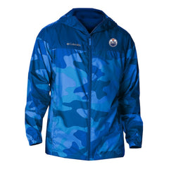 Edmonton Oilers Columbia Camo Flash Challenger Omni-Shade Full-Zip Hoodie Windbreaker - Royal | US 202780774