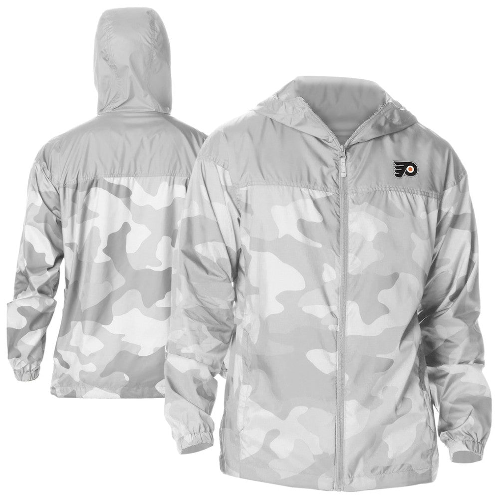 Philadelphia Flyers Columbia Camo Flash Challenger Omni-Shade Full-Zip Hoodie Windbreaker - Gray | US 202780797