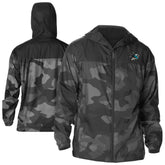 San Jose Sharks Columbia Camo Flash Challenger Omni-Shade Full-Zip Hoodie Windbreaker - Black | US 202780802