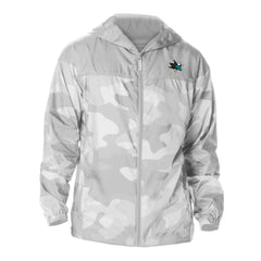 San Jose Sharks Columbia Camo Flash Challenger Omni-Shade Full-Zip Hoodie Windbreaker - Gray | US 202780803