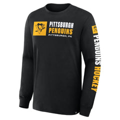 Pittsburgh Penguins Fanatics Goal Crease Legacy Long Sleeve T-Shirt - Black | US 202782962