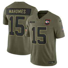 Patrick Mahomes Kansas City Chiefs 2025 Salute to Service Limited Jersey - Olive Jerseys