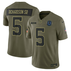 Anthony Richardson Sr. Indianapolis Colts 2025 Salute to Service Limited Jersey - Olive Jerseys