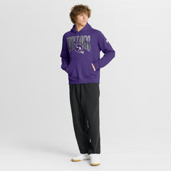 Minnesota Vikings Full Blitz Club Fleece Pullover Hoodie - Purple Hoodies