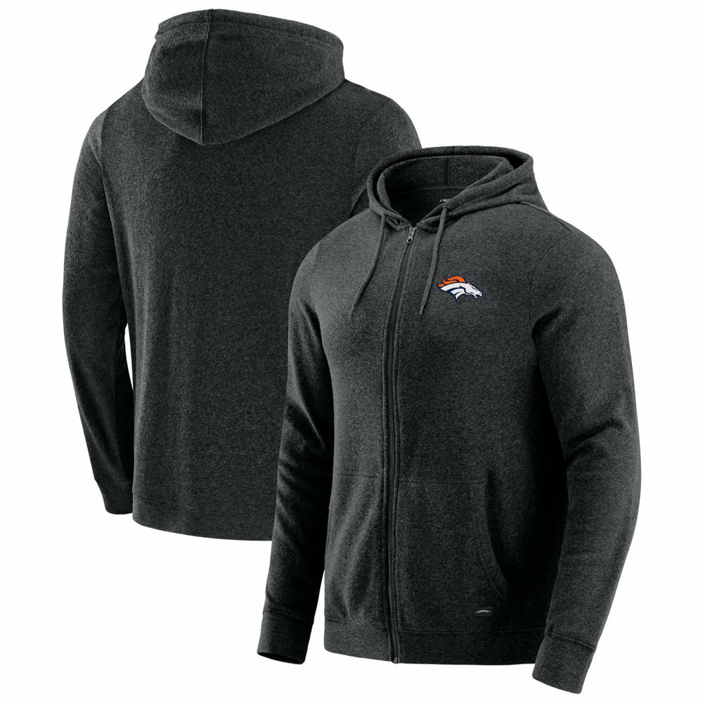 Denver Broncos J. Palmer Players Lounge Tri-Blend Full-Zip Hoodie - Dark Heather Gray Hoodies