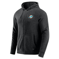Miami Dolphins J. Palmer Players Lounge Tri-Blend Full-Zip Hoodie - Dark Heather Gray Hoodies