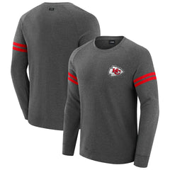 Kansas City Chiefs J. Palmer Players Lounge Raglan Tri-Blend Sweatshirt - Dark Heather Gray Sweatshirts