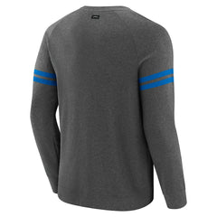 Los Angeles Chargers J. Palmer Players Lounge Raglan Tri-Blend Sweatshirt - Dark Heather Gray Sweatshirts
