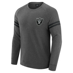 Las Vegas Raiders J. Palmer Players Lounge Raglan Tri-Blend Sweatshirt - Dark Heather Gray Sweatshirts